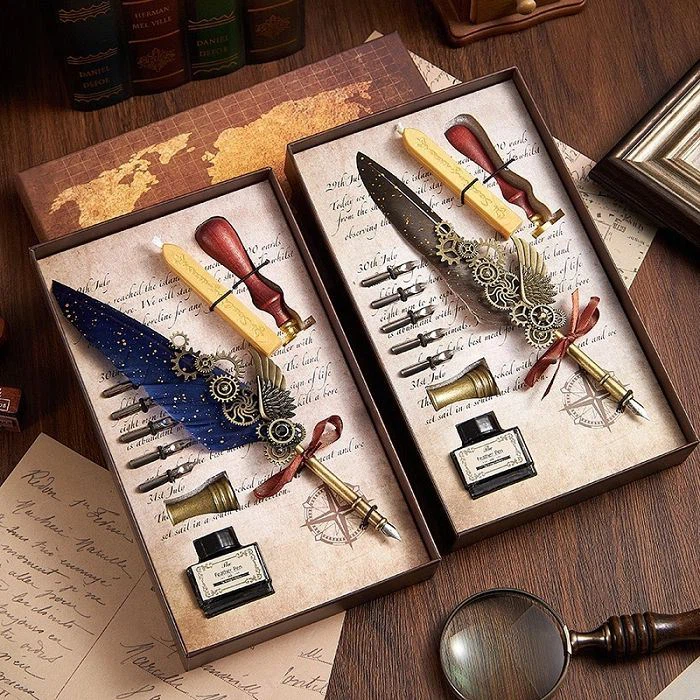 Feather Quill And Ink Set